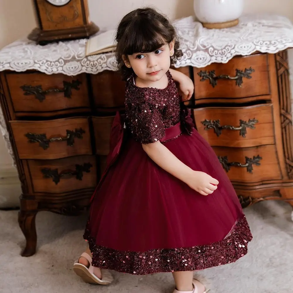 Noble Puff Sleeve Girls Princess Evening Dress Flower Shiny Glitter Children Tulle Dress Bowknot Sweet Party Dress Skirt Party
Noble Puff Sleeve Girls Princess Evening Dress Flower Shiny Glitter Children Tulle Dress Bowknot Sweet Party Dress Skirt Party