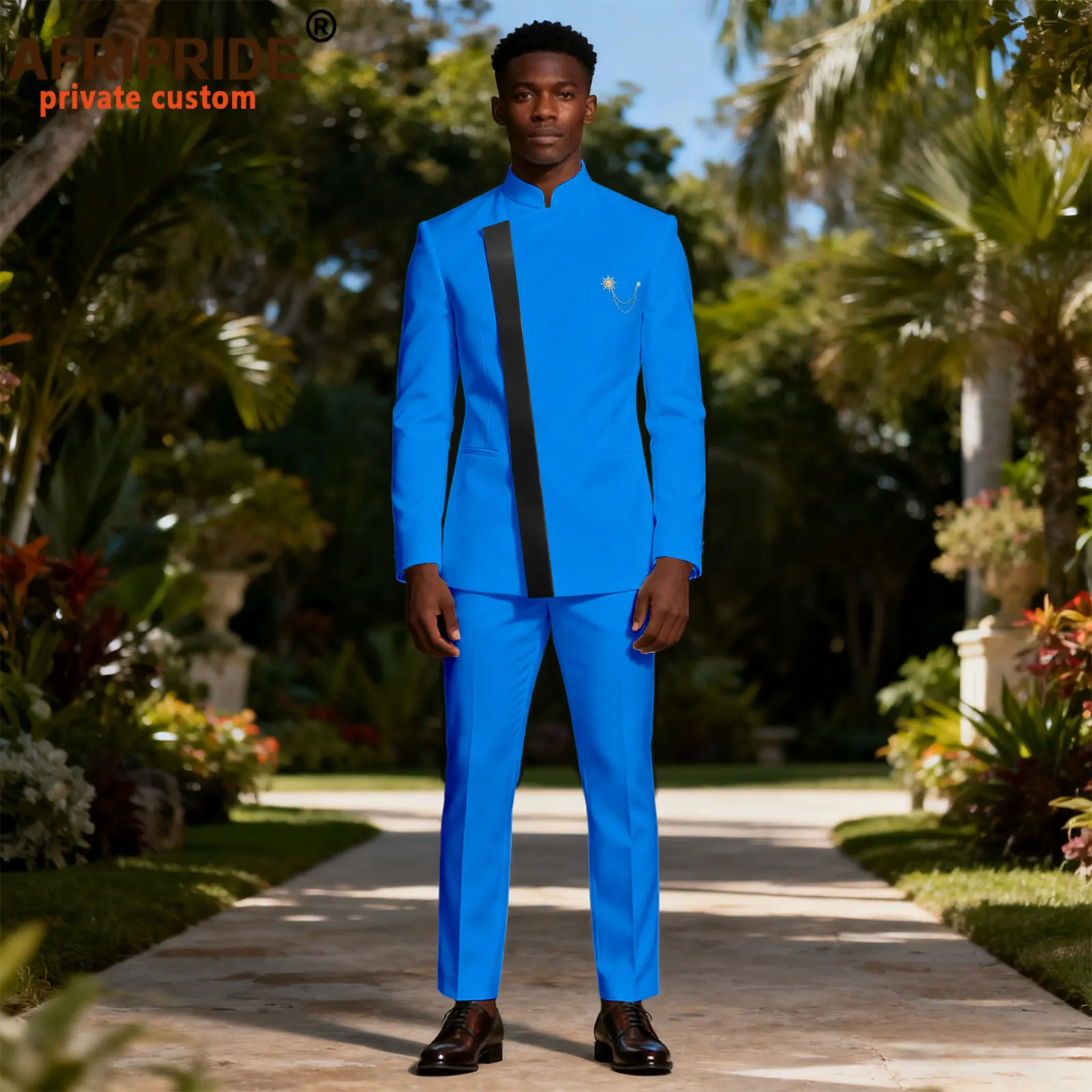 African Suits for Men Slim Fit Brooch PU Blazer and Pants Set Business Dress Suit Formal Outfits Party Wedding Evening 2616011
African Suits for Men Slim Fit Brooch PU Blazer and Pants Set Business Dress Suit Formal Outfits Party Wedding Evening 2616011