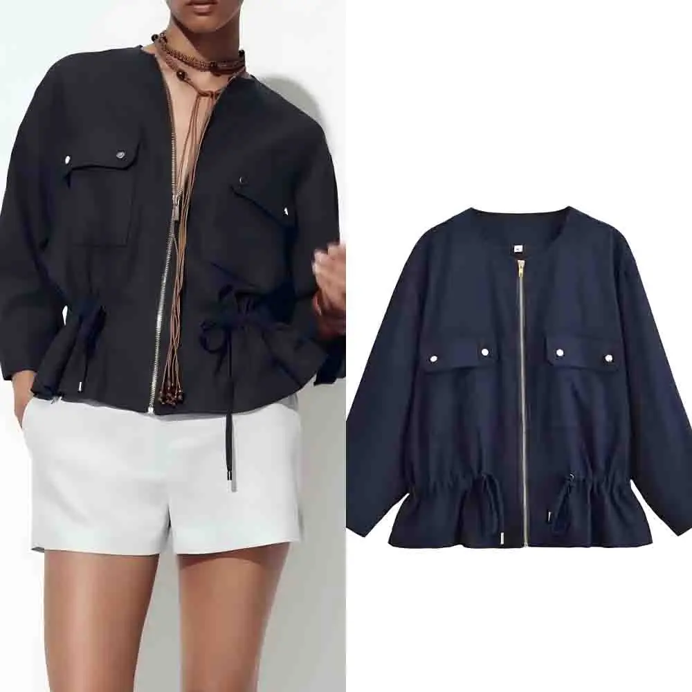 Women's 2025 new fashion with drawstring casual linen blend jacket coat vintage long sleeved zipper women's jacket chic top
Women's 2025 new fashion with drawstring casual linen blend jacket coat vintage long sleeved zipper women's jacket chic top