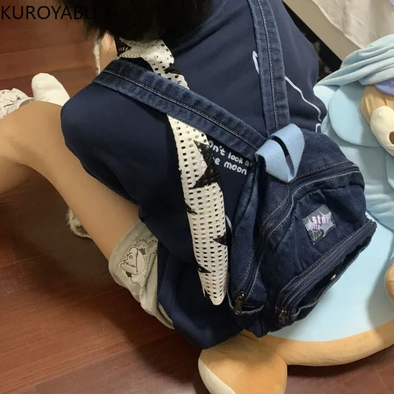 Cartoon Japanese Backpacks Women Simple Kawaii Cat Denim Handbag Shoulder Bags Large Capacity Student Schoolbag Cute Backpack
Cartoon Japanese Backpacks Women Simple Kawaii Cat Denim Handbag Shoulder Bags Large Capacity Student Schoolbag Cute Backpack