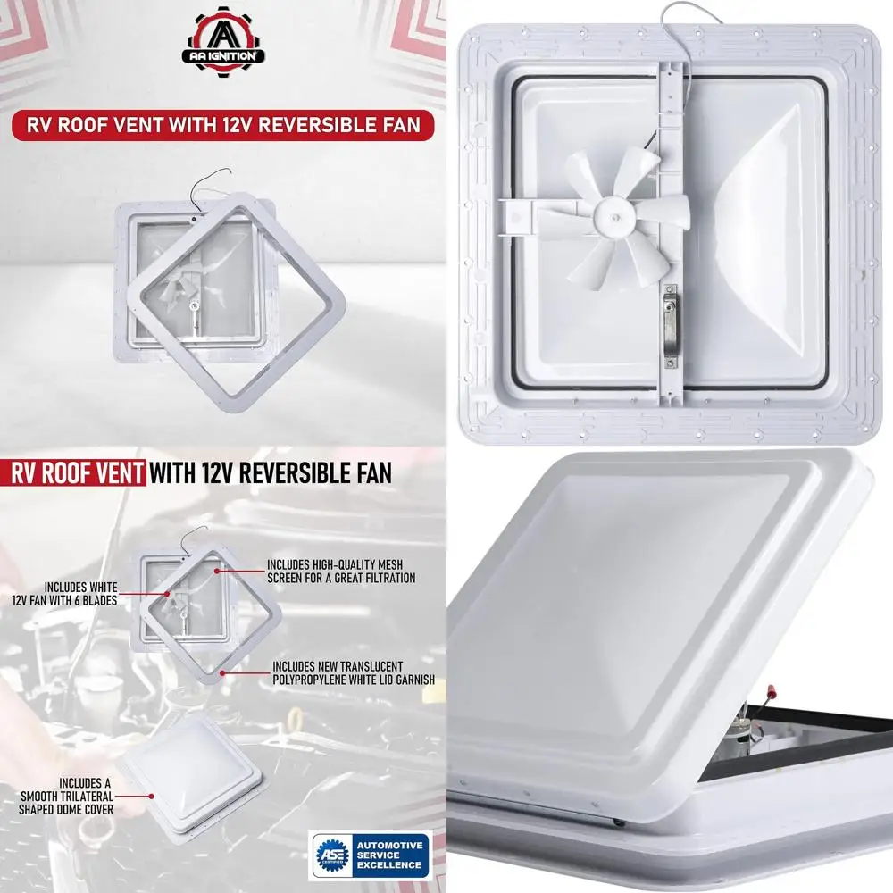 Вентиляционное отверстие на крыше автофургона с вентилятором 12 В — подходит для фургонов с прицепом, автодом, 5-го колеса — универсальное вентиляционное отверстие на крыше с белой крышкой 14 x 14 дюймов — 6 лопастями
Вентиляционное отверстие на крыше автофургона с вентилятором 12 В — подходит для фургонов с прицепом, автодом, 5-го колеса — универсальное вентиляционное отверстие на крыше с белой крышкой 14 x 14 дюймов — 6 лопастями