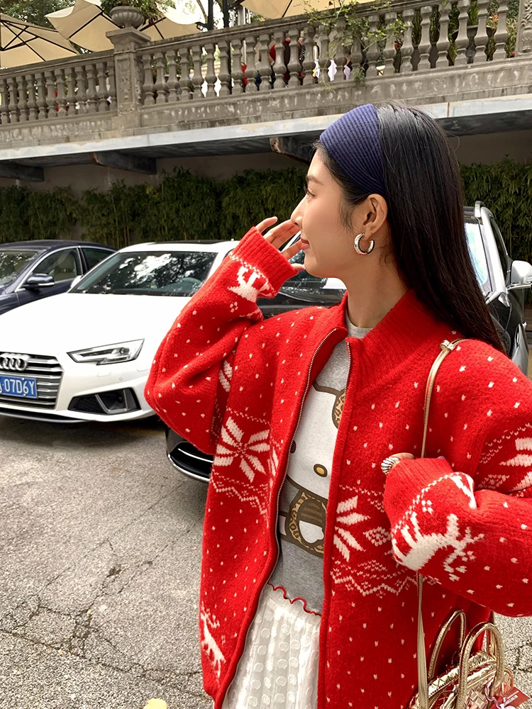 Красный женский вязаный свитер Lazy Sle, кардиган, зимний теплый палец, верхняя одежда небольшого размера, повседневная удобная дышащая одежда
Красный женский вязаный свитер Lazy Sle, кардиган, зимний теплый палец, верхняя одежда небольшого размера, повседневная удобная дышащая одежда