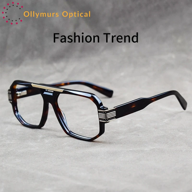 Men's Acetate Retro Tortoise Shell Prescription Glasses Personalized Double Beam Thick Thick Frame Fashion Glasses Frame 2071
Men's Acetate Retro Tortoise Shell Prescription Glasses Personalized Double Beam Thick Thick Frame Fashion Glasses Frame 2071