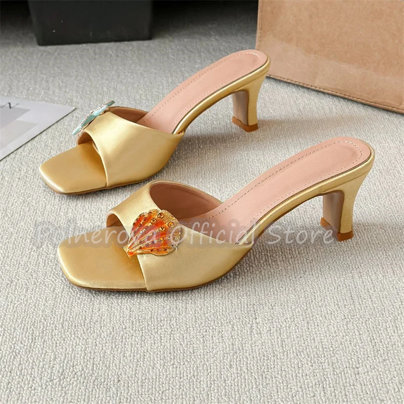 Starfish Shell Decor One-Strap Peep Toe High Heel Sandals Women Summer Satin Gladiator Sandals Ladies Outdoor Party Shoes
Starfish Shell Decor One-Strap Peep Toe High Heel Sandals Women Summer Satin Gladiator Sandals Ladies Outdoor Party Shoes
