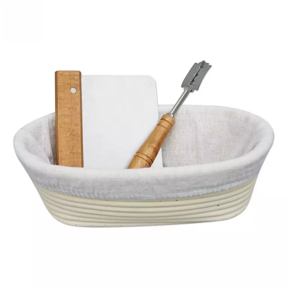 Bread Proofing Basket for Rising Professional Baking Tool Set with Lame Scraper, Custom
Bread Proofing Basket for Rising Professional Baking Tool Set with Lame Scraper, Custom