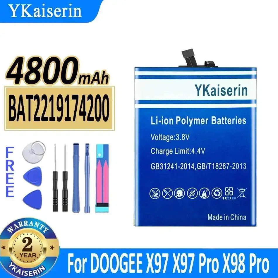 BAT2219174200 Аккумулятор мобильного телефона для Doogee X97 X98 Pro X98Pro X97Pro 4800 мАч Легкий вес
BAT2219174200 Аккумулятор мобильного телефона для Doogee X97 X98 Pro X98Pro X97Pro 4800 мАч Легкий вес