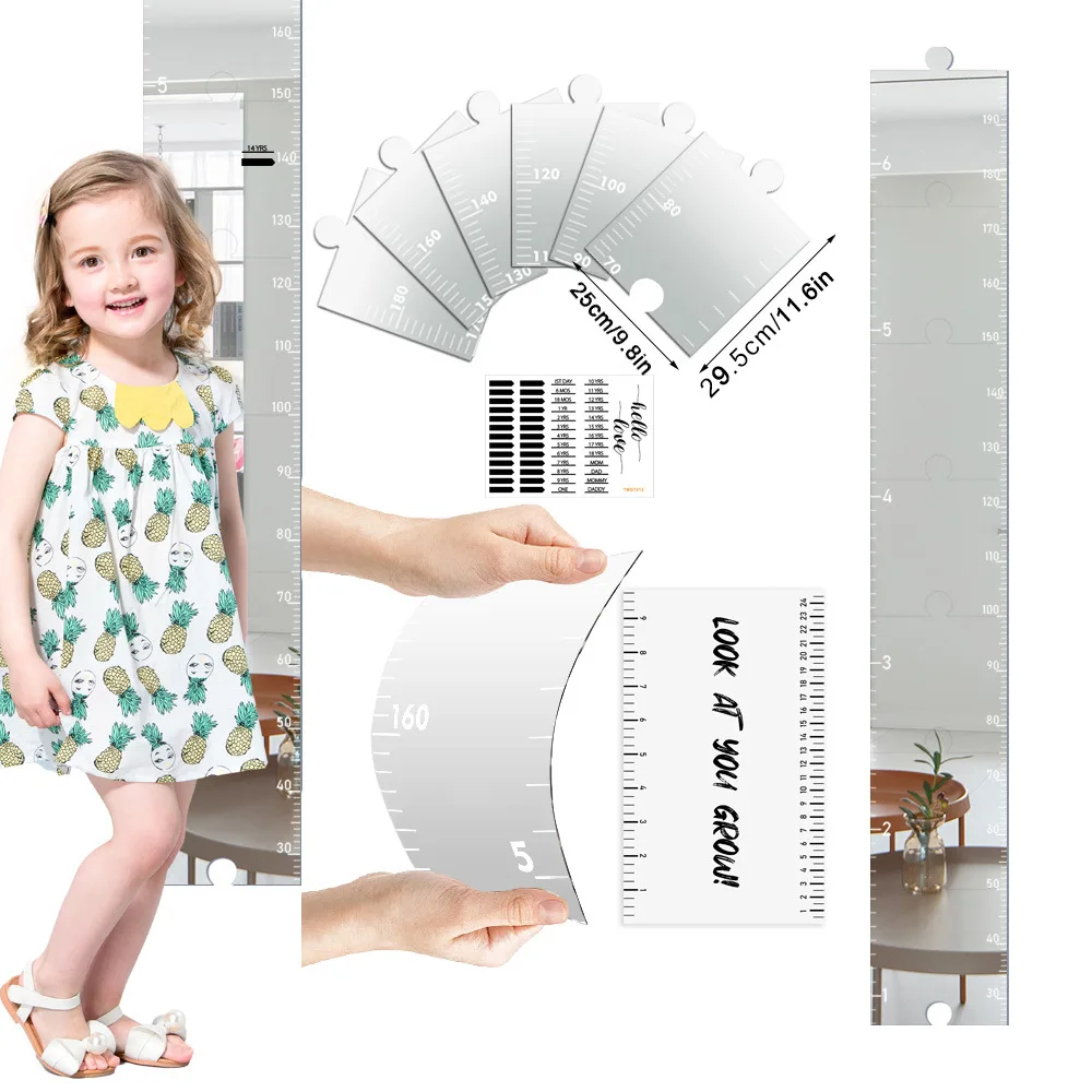 Mirrored Growth Chart Shatterproof Acrylic Height Measurement Mirror Ruler Puzzle Children Height Chart Mirrors Wall Decoration
Mirrored Growth Chart Shatterproof Acrylic Height Measurement Mirror Ruler Puzzle Children Height Chart Mirrors Wall Decoration