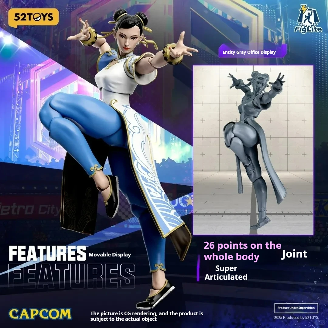 52toys Official Figlite Street Fighter 6 Chun-Li Ryu Articulated Action Figure 1/12 Scale PVC Collectible Toy for Gift
52toys Official Figlite Street Fighter 6 Chun-Li Ryu Articulated Action Figure 1/12 Scale PVC Collectible Toy for Gift