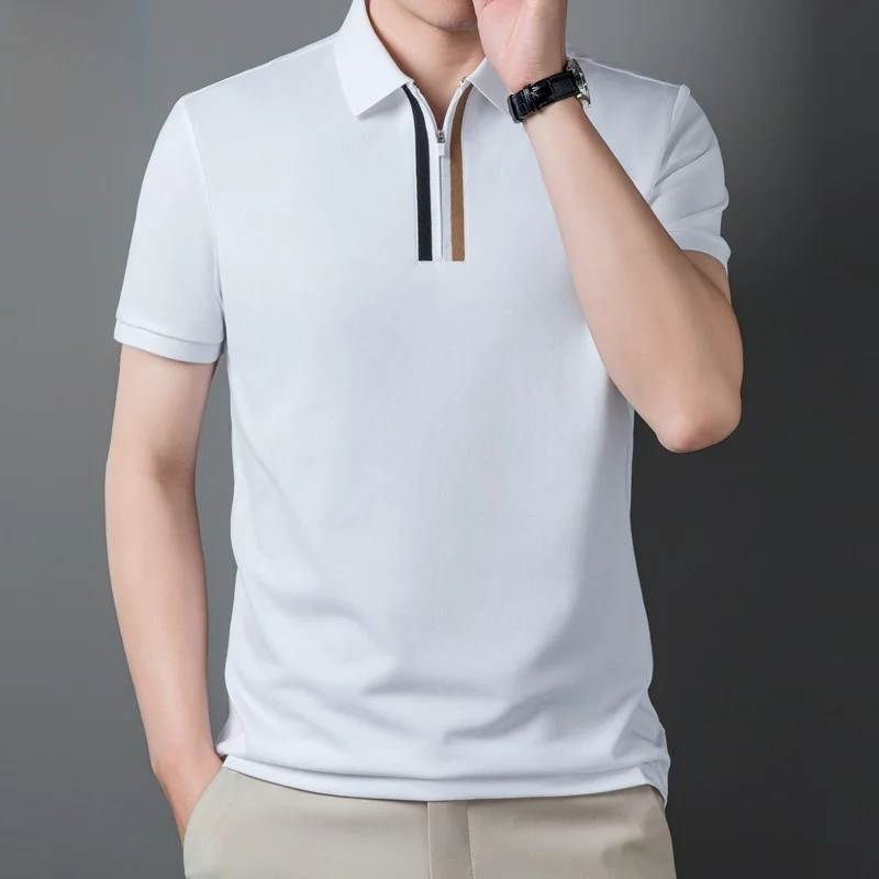 Men's Summer New Pure Color Moisture Wicking Zipper Style Fashion Short Sleeve Casual Shirt Cotton Thin Thin Model
Men's Summer New Pure Color Moisture Wicking Zipper Style Fashion Short Sleeve Casual Shirt Cotton Thin Thin Model