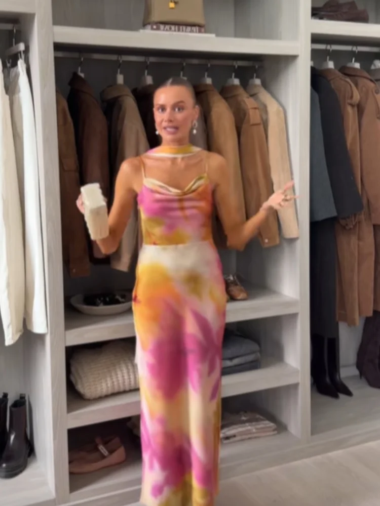 Women Floral Print Maxi Dress Elegant Sexy Sleeveless Spaghetti Strap High Neck Sheer Ruched Waist 2026 Vacation Party Gown
Women Floral Print Maxi Dress Elegant Sexy Sleeveless Spaghetti Strap High Neck Sheer Ruched Waist 2026 Vacation Party Gown