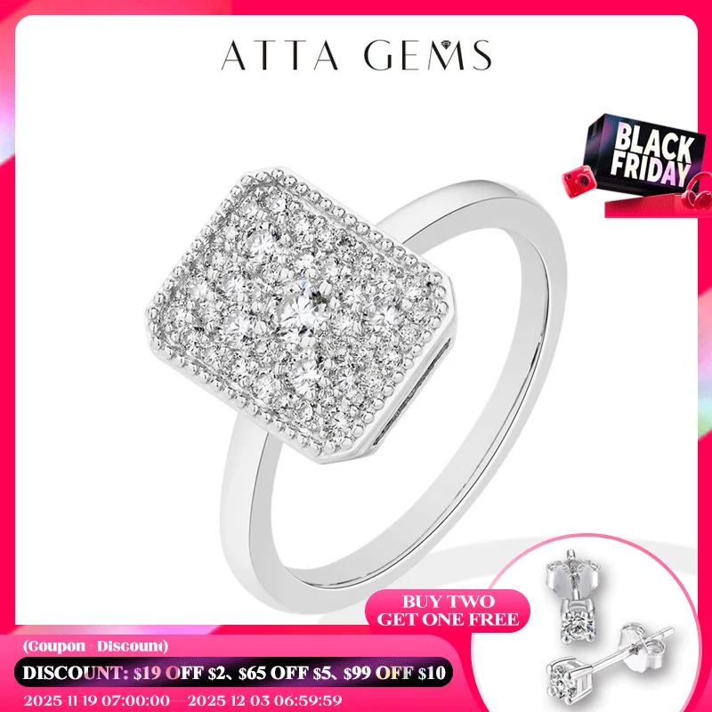 ATTAGEMS Original DVVS1 Moissanite Rings Rectangular Design forWomen 925 Sterling Silver White Gold Engagement Ring Fine Jewelry
ATTAGEMS Original DVVS1 Moissanite Rings Rectangular Design forWomen 925 Sterling Silver White Gold Engagement Ring Fine Jewelry