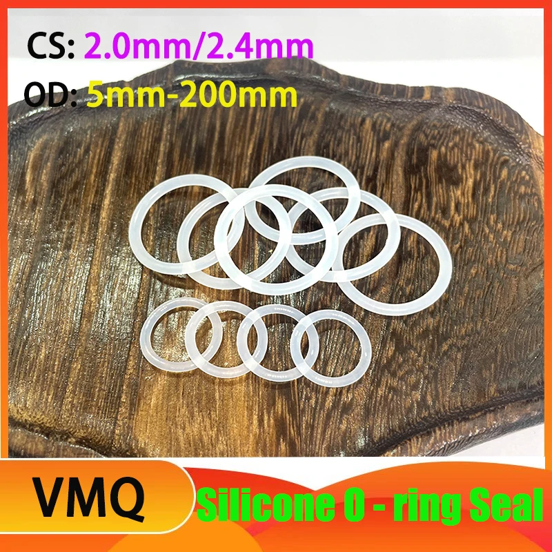 VMQ CS 2.0mm/2.4mm White Silicone O - ring Seal Silicone Rubber Sealing Ring Silicone Gasket Food Grade OD 5mm-200mm
VMQ CS 2.0mm/2.4mm White Silicone O - ring Seal Silicone Rubber Sealing Ring Silicone Gasket Food Grade OD 5mm-200mm