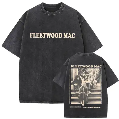 Stevie Nicks T-shirt unisex casual cotton oversized T-shirt washed retro rock band Fleetwood Mac rumor pattern T-shirt