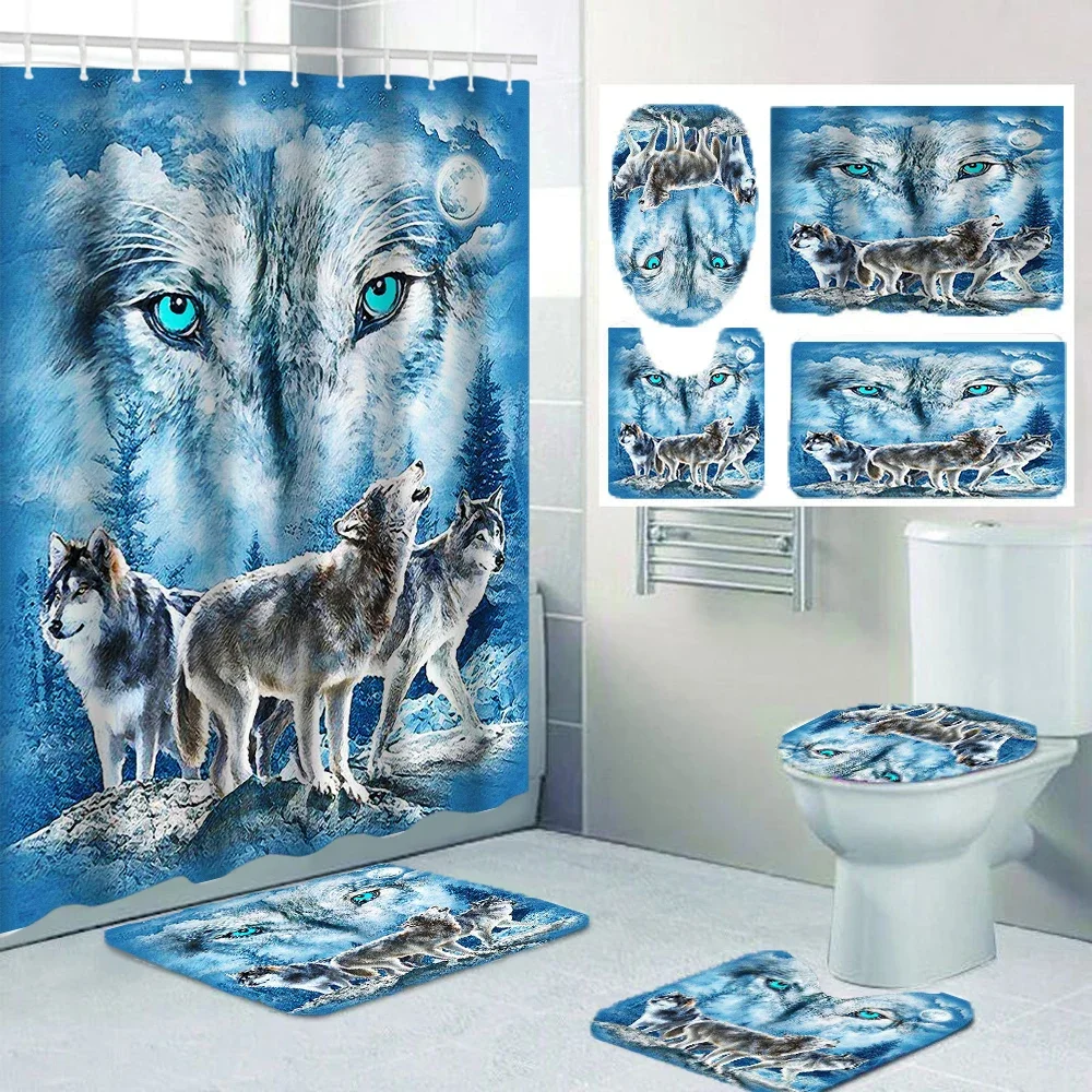 1/4 Wolf eyed wolf shower Curtains, Toilet Seat Decoration, Shower Curtain with Carpet and Toilet Lid, 12 70.8x70.8 inch Hooks
1/4 Wolf eyed wolf shower Curtains, Toilet Seat Decoration, Shower Curtain with Carpet and Toilet Lid, 12 70.8x70.8 inch Hooks