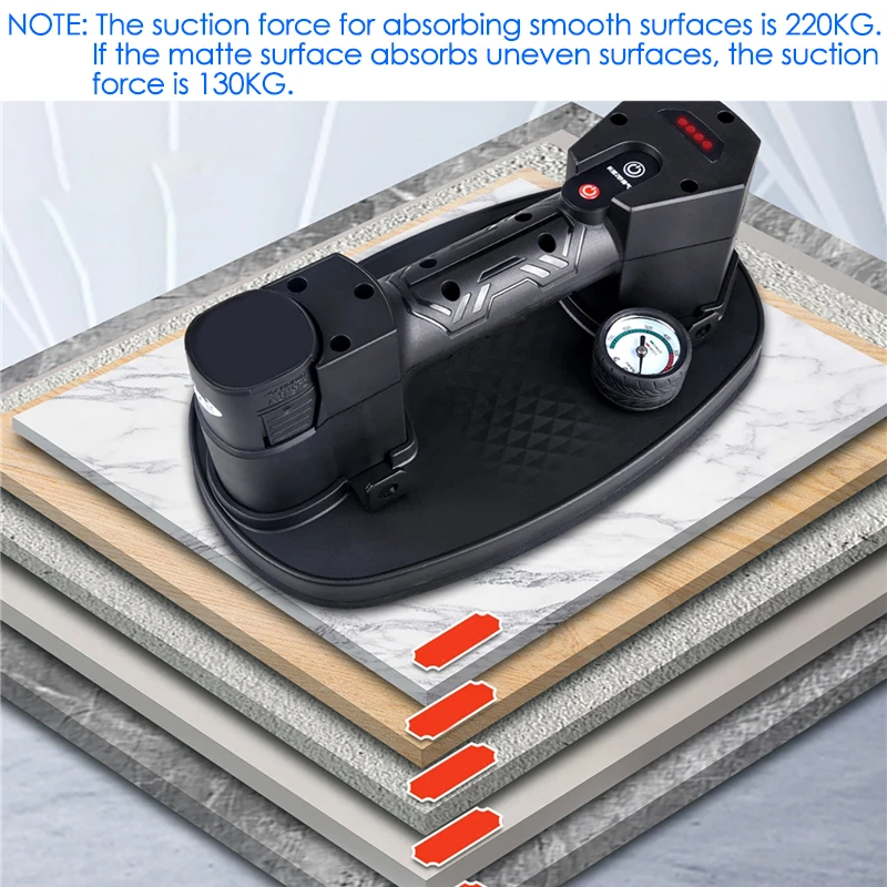 220Kg Load Capacity Electric Vacuum Suction Cup with Pressure Gauge Intelligent Display Vacuum Lifter for Glass Tiles Granite
220Kg Load Capacity Electric Vacuum Suction Cup with Pressure Gauge Intelligent Display Vacuum Lifter for Glass Tiles Granite