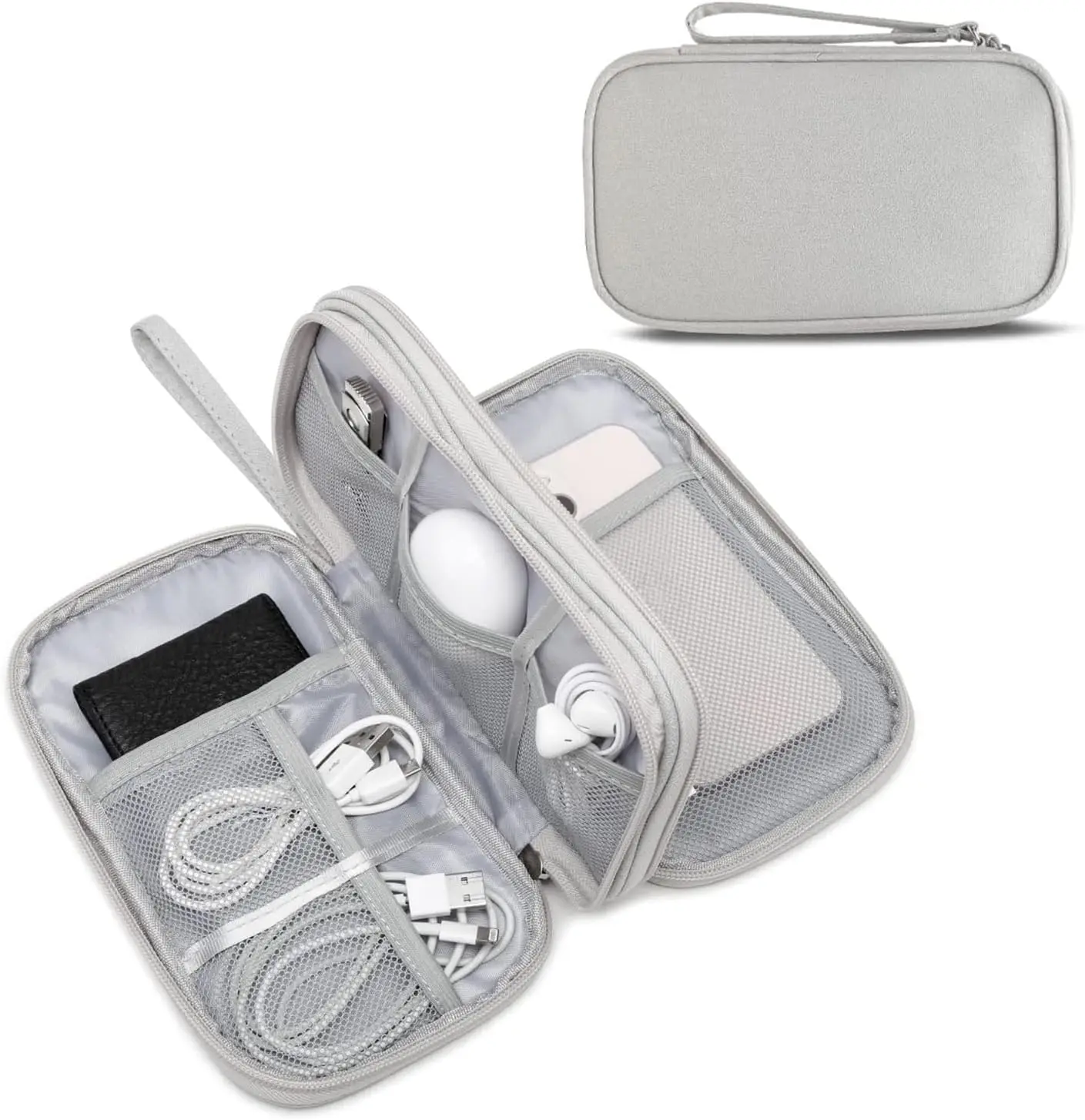Electronics Organizer Travel Case, Cable Organizer Bag, Electronic Accessories Carry Case Water Resistant Double Layers Tech
Electronics Organizer Travel Case, Cable Organizer Bag, Electronic Accessories Carry Case Water Resistant Double Layers Tech