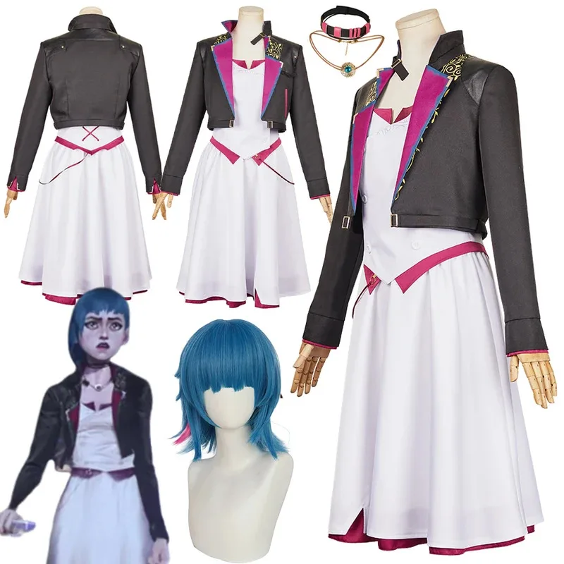 Game LoL Arcane Jinx Powder Cosplay Costume Jinx Arcane Roleplay Dress Necklace Outfits Halloween Party Suits Coat Skirt Set
Game LoL Arcane Jinx Powder Cosplay Costume Jinx Arcane Roleplay Dress Necklace Outfits Halloween Party Suits Coat Skirt Set