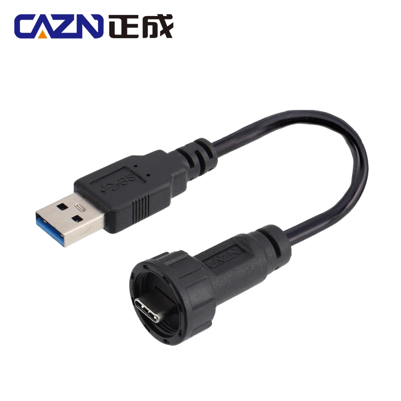 CAZN Waterproof IP67 IP68 Type C Male to USB Male Overmolded Cable Threaded-type Type-C 3.0 5GB
CAZN Waterproof IP67 IP68 Type C Male to USB Male Overmolded Cable Threaded-type Type-C 3.0 5GB
