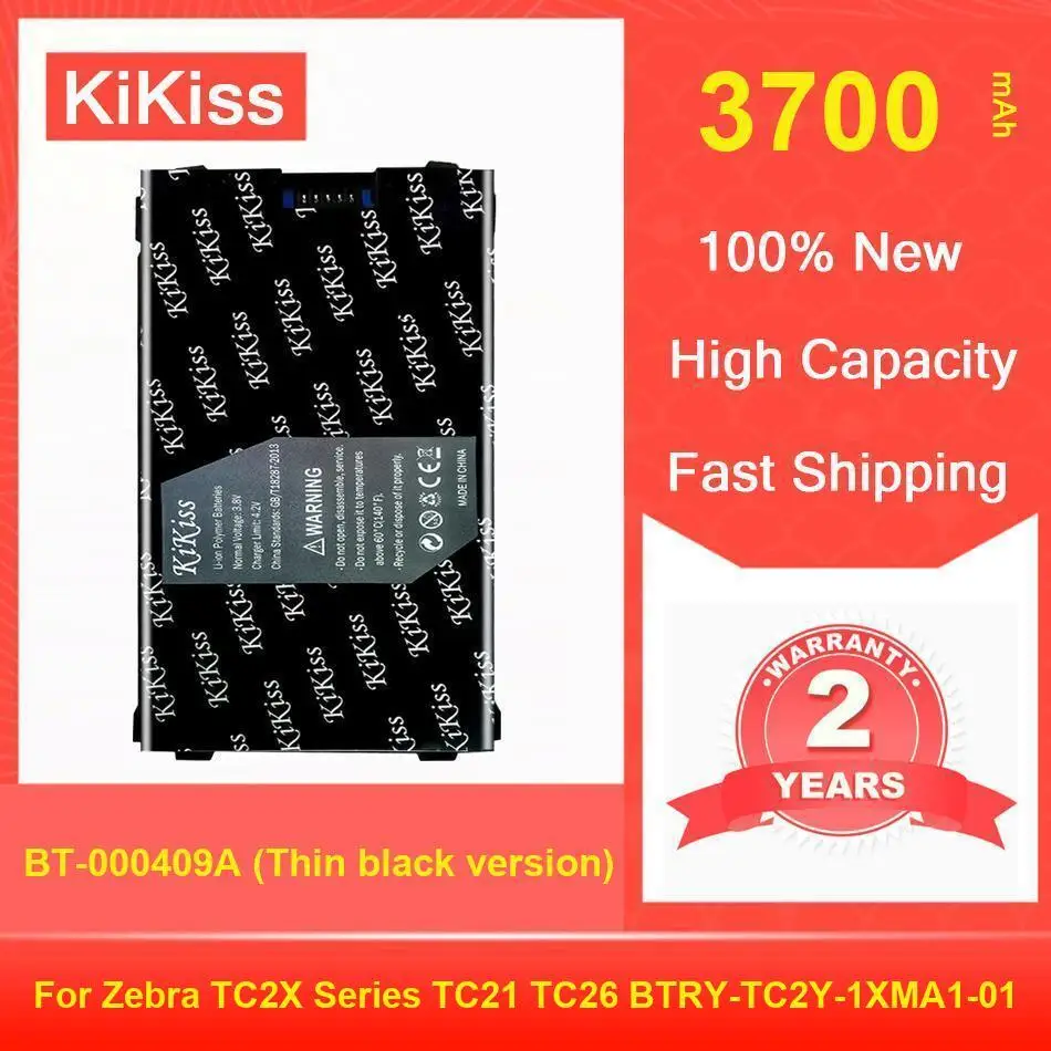 Kikiss Battery 3700Mah BT-000409A (Thin Black Version) For Zebra TC2X Series TC21 TC26 BTRY-TC2Y-1XMA1-01
Kikiss Battery 3700Mah BT-000409A (Thin Black Version) For Zebra TC2X Series TC21 TC26 BTRY-TC2Y-1XMA1-01