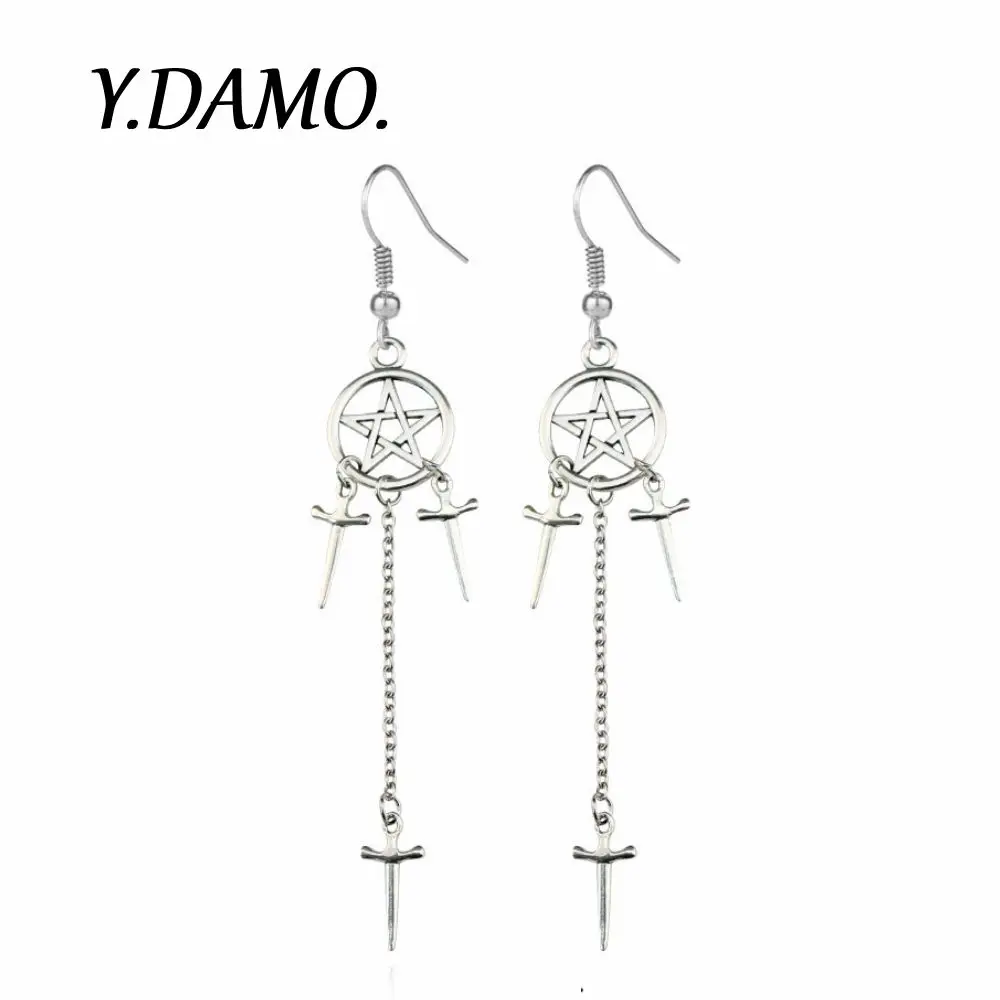 Damo Gothic Cross Earrings Silver Color Five-Pointed Star Cross Stainless Steel Jewelry For Man Women Fashion Design Earrings
Damo Gothic Cross Earrings Silver Color Five-Pointed Star Cross Stainless Steel Jewelry For Man Women Fashion Design Earrings