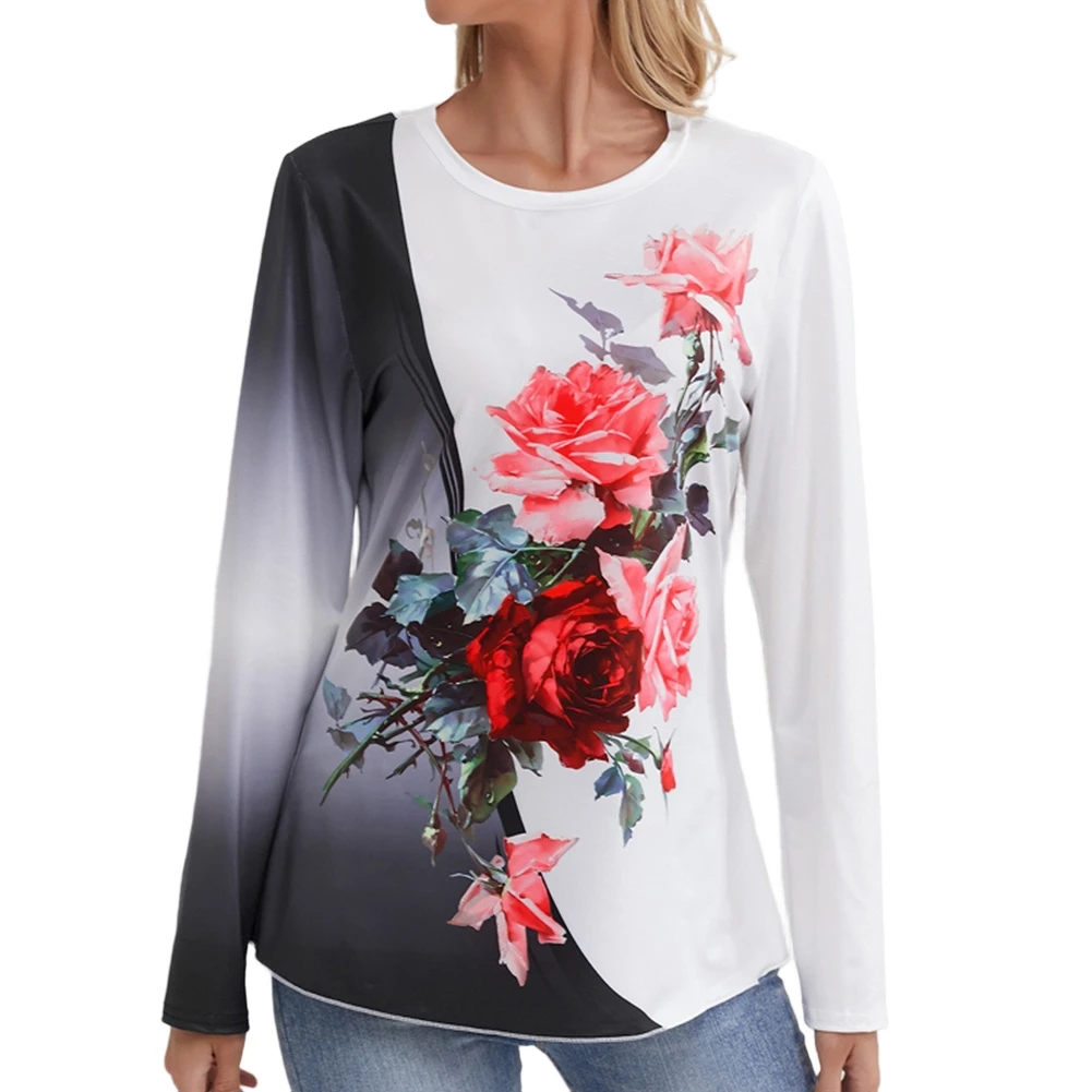Long-Sleeve Floral Print Shirt for Women Featuring Crew Neck Design Comfortable Fit for Vacation and Daily Activities
Long-Sleeve Floral Print Shirt for Women Featuring Crew Neck Design Comfortable Fit for Vacation and Daily Activities