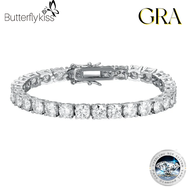 Butterflykiss Real 5MM Moissanite Tennis Bracelets For Women Men Sparkling Full Diamond GRA S925 Silver Wedding Party Jewelry
Butterflykiss Real 5MM Moissanite Tennis Bracelets For Women Men Sparkling Full Diamond GRA S925 Silver Wedding Party Jewelry