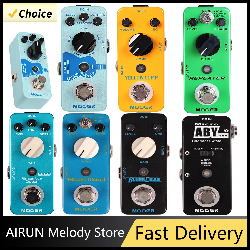 MOOER Single Guitar Effect Pedal Repeater/Yellow Comp/Baby Water/Ensemble Queen/Blues Mood/Blues Crab/Micro ABY MKII Eeffector
MOOER Single Guitar Effect Pedal Repeater/Yellow Comp/Baby Water/Ensemble Queen/Blues Mood/Blues Crab/Micro ABY MKII Eeffector