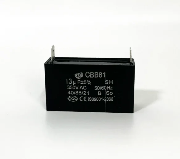 Черный семейный генератор 13 мкФ, CBB61, 13 мкФ, 50/60 Гц, 350 В переменного тока, двигатель вентилятора
Черный семейный генератор 13 мкФ, CBB61, 13 мкФ, 50/60 Гц, 350 В переменного тока, двигатель вентилятора