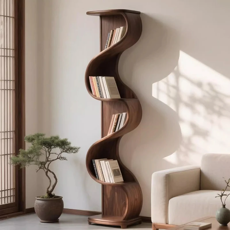 Medieval wabi-sabi wind North American black walnut bookshelf 2025 new solid wood shelf living room creative special-shaped
Medieval wabi-sabi wind North American black walnut bookshelf 2025 new solid wood shelf living room creative special-shaped