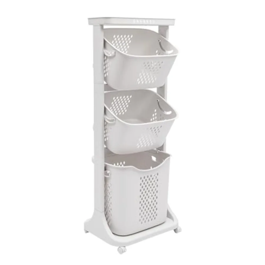 3 Layer Laundry Hamper Basket Sorter with 4 Wheels Trolley Washing Basket for Child 3 Tier Shelf Rolling Cart Rolling Clothes B
3 Layer Laundry Hamper Basket Sorter with 4 Wheels Trolley Washing Basket for Child 3 Tier Shelf Rolling Cart Rolling Clothes B