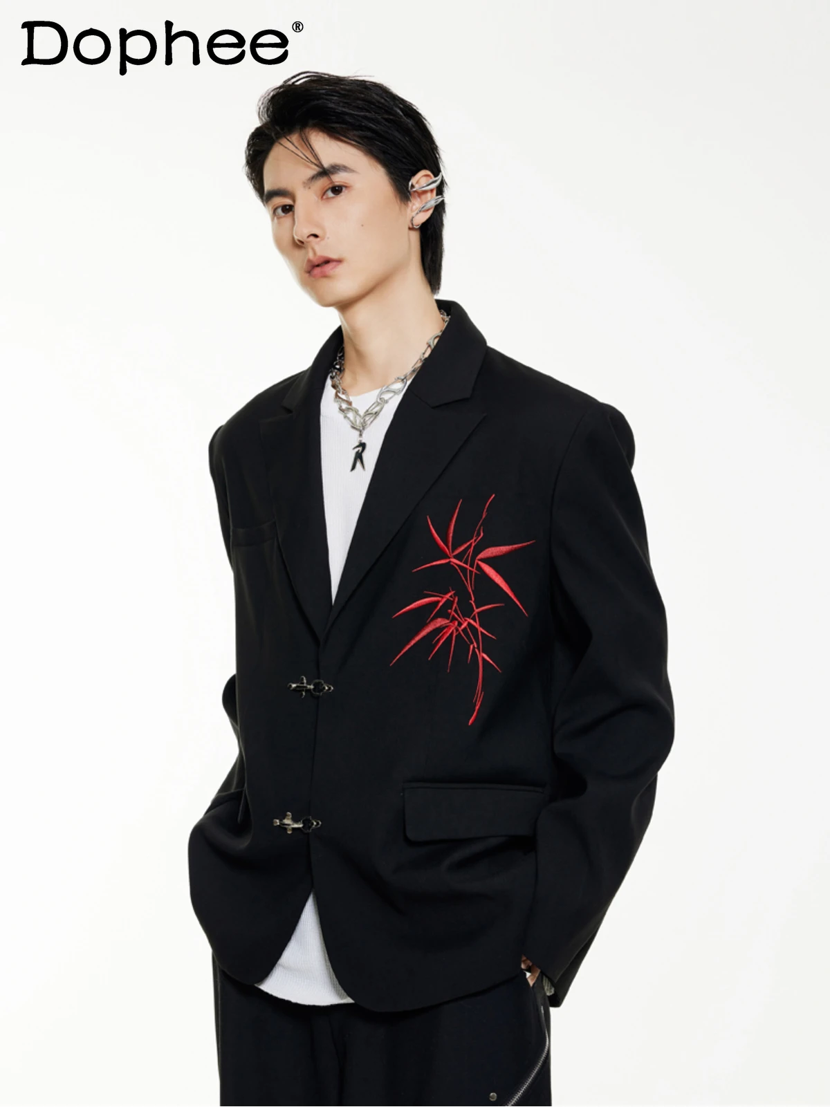 Fashion New Suit Jacket Bamboo Embroidered Suit Men's Women's Long Sleeves Contrast Color Single-Breasted Trendy Clothes
Fashion New Suit Jacket Bamboo Embroidered Suit Men's Women's Long Sleeves Contrast Color Single-Breasted Trendy Clothes