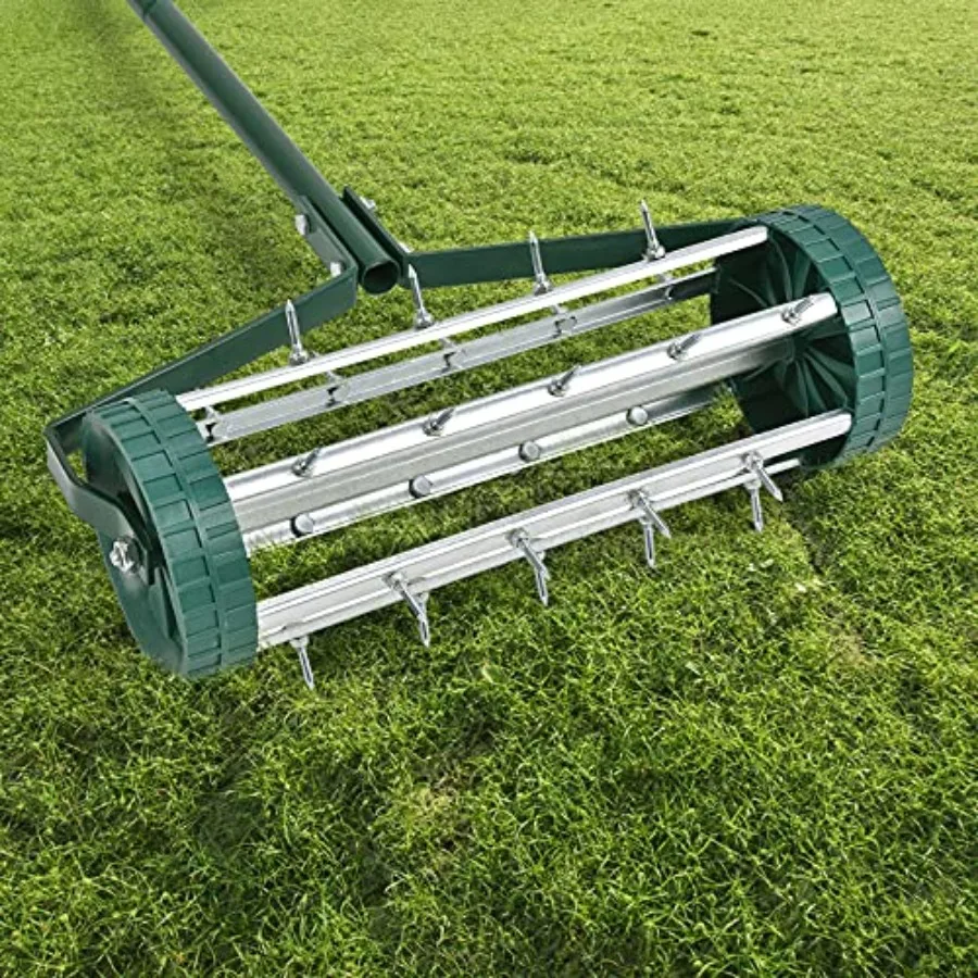 Hysache Rolling Lawn Aerator, 18" Rotary Push Tine Spike Soil Lawn Aerator Gardening Tool with 3-Piece Long Steel Handle for Ga
Hysache Rolling Lawn Aerator, 18" Rotary Push Tine Spike Soil Lawn Aerator Gardening Tool with 3-Piece Long Steel Handle for Ga