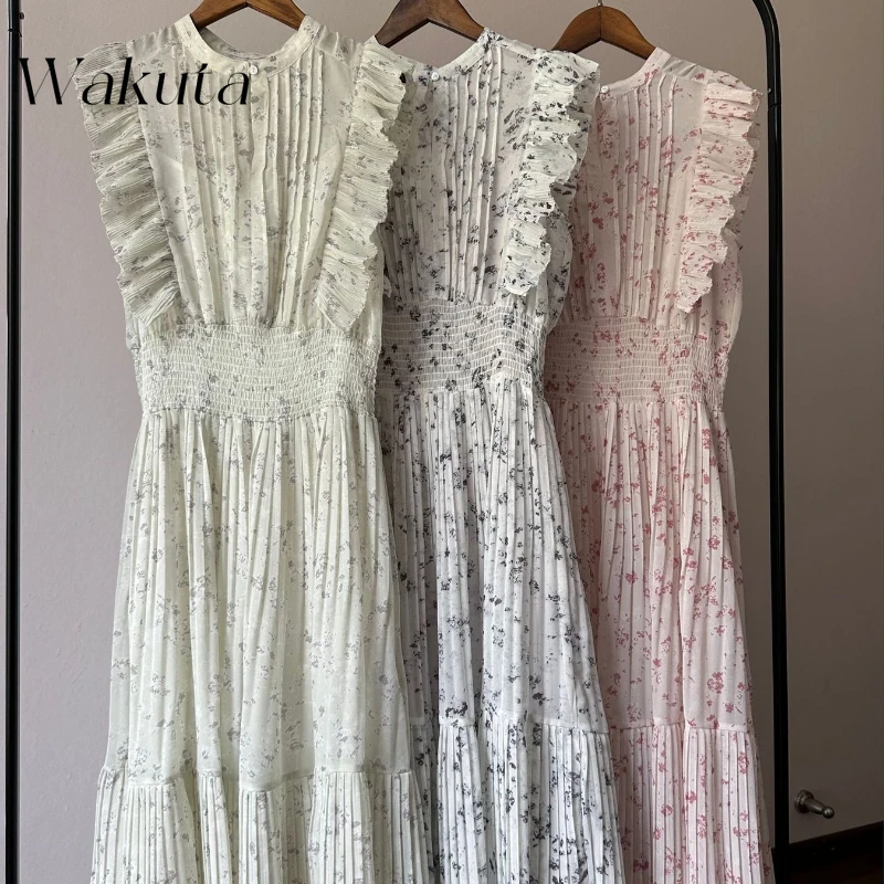 WAKUTA Japanese Ruffles Print Vestidos Japanese Pleated Dress O-neck Flying Sleeve Dresses Summer Y2k Vestidos A-line Ropa Mujer
WAKUTA Japanese Ruffles Print Vestidos Japanese Pleated Dress O-neck Flying Sleeve Dresses Summer Y2k Vestidos A-line Ropa Mujer