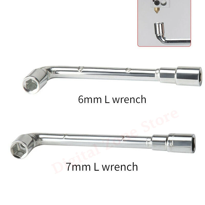 6mm / 7mm L-shaped Socket Wrenches MK8 E3d Brass Nozzles Spanner Tools for 3D Printer
6mm / 7mm L-shaped Socket Wrenches MK8 E3d Brass Nozzles Spanner Tools for 3D Printer