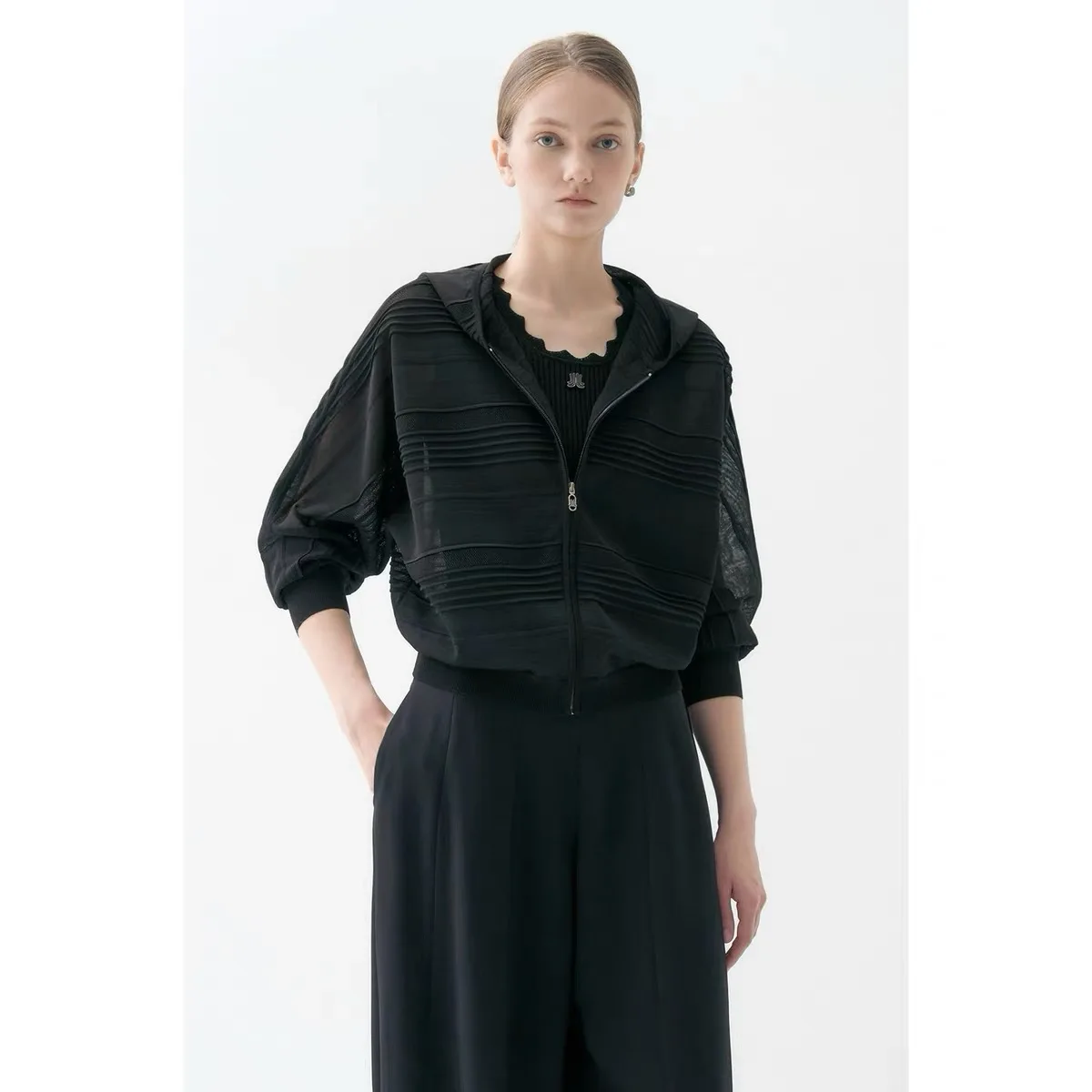 Lemon Cheese LAN26 Summer Casual Hooded Loose Versatile Knitted Open Cardigan Cross Stripe Pattern Commute Style Long Sleeve
Lemon Cheese LAN26 Summer Casual Hooded Loose Versatile Knitted Open Cardigan Cross Stripe Pattern Commute Style Long Sleeve