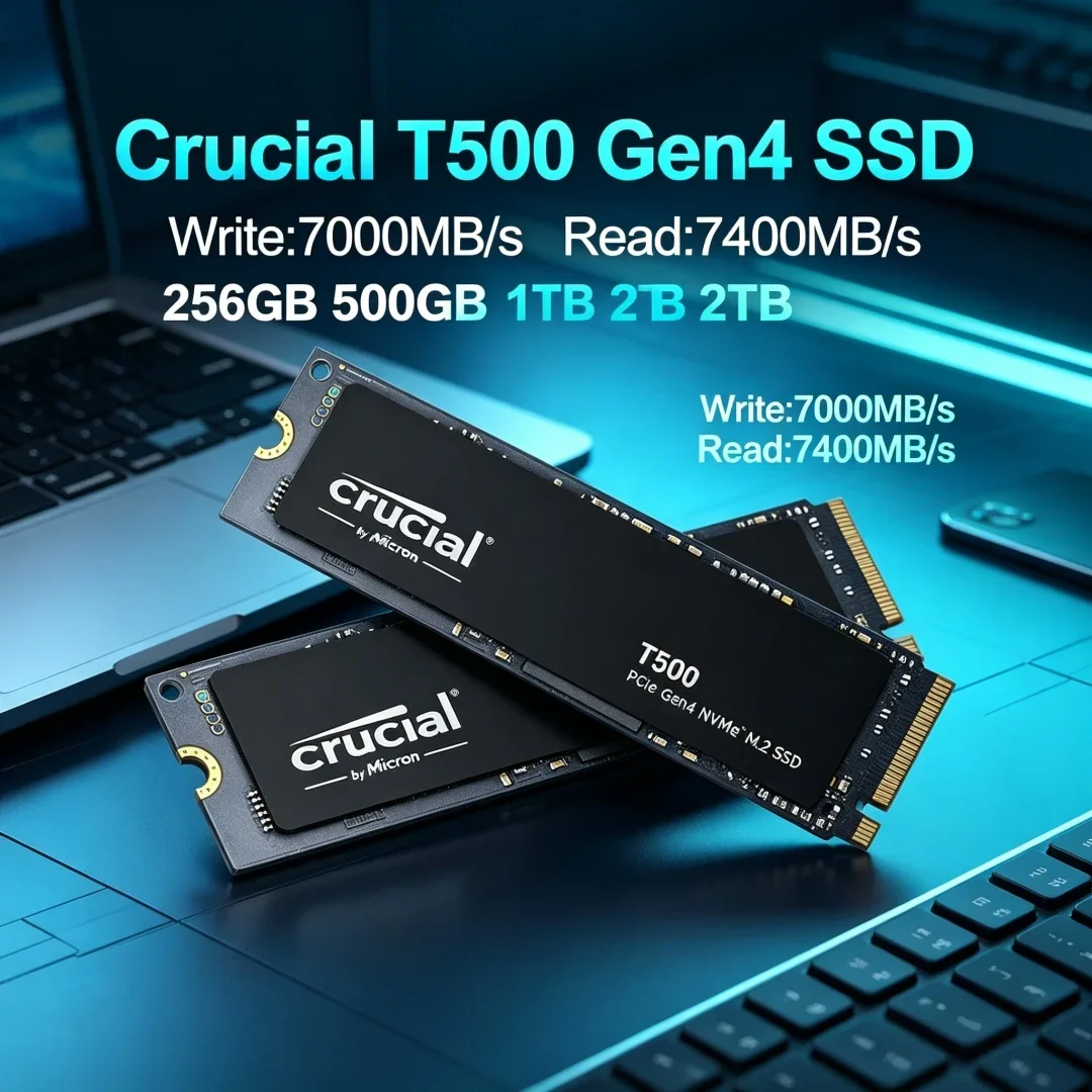 Stable Reliable Crucial T500 1TB Gen4 NVMe M.2 SSD 7300MB/s Original OEM Fast Loading Gaming Drive
Stable Reliable Crucial T500 1TB Gen4 NVMe M.2 SSD 7300MB/s Original OEM Fast Loading Gaming Drive