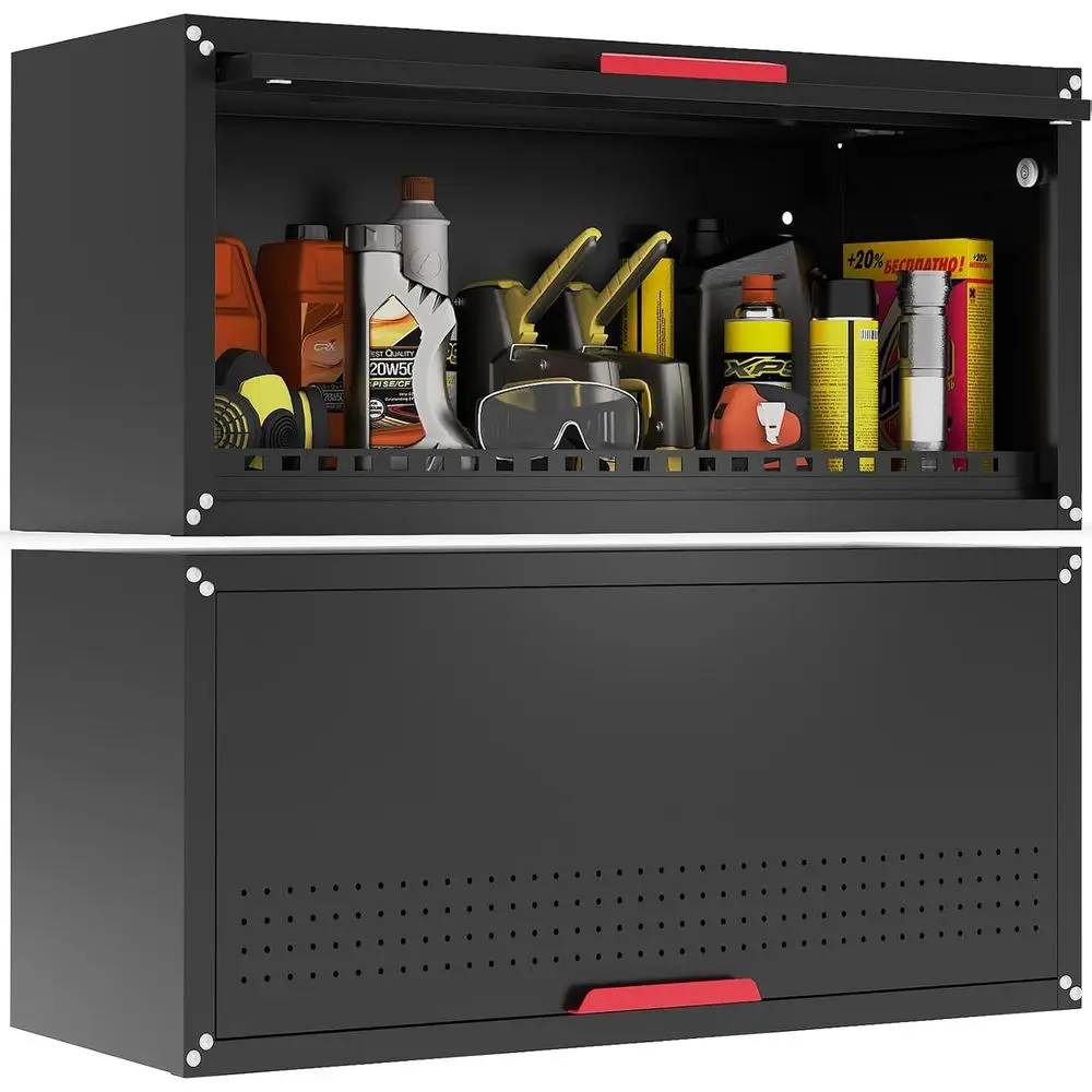 Heavy-Duty 31.5 Metal Wall Cabinet with Up-lip Door, 120 lbs Capacity, Wall-Mounted Tool Organizer for Garage, Basement, Kitchen
Heavy-Duty 31.5 Metal Wall Cabinet with Up-lip Door, 120 lbs Capacity, Wall-Mounted Tool Organizer for Garage, Basement, Kitchen