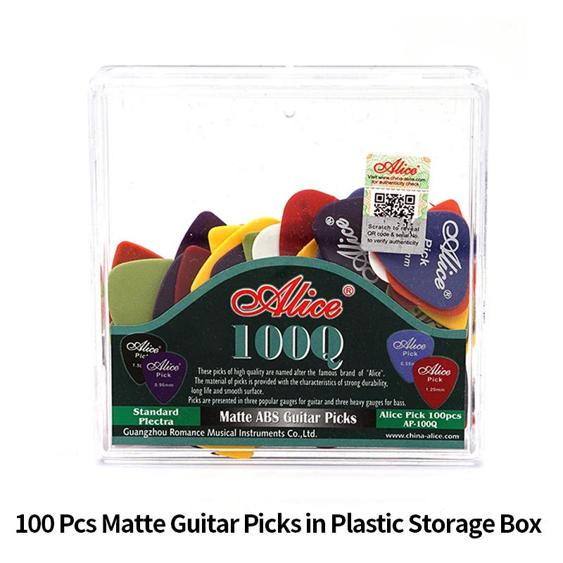Alice Guitar Picks 100pcs Matte Anti-Slip 0.58-1.5mm Mixed Thickness Picks with Box, Suitable for Acoustic & Electric Guitars
Alice Guitar Picks 100pcs Matte Anti-Slip 0.58-1.5mm Mixed Thickness Picks with Box, Suitable for Acoustic & Electric Guitars