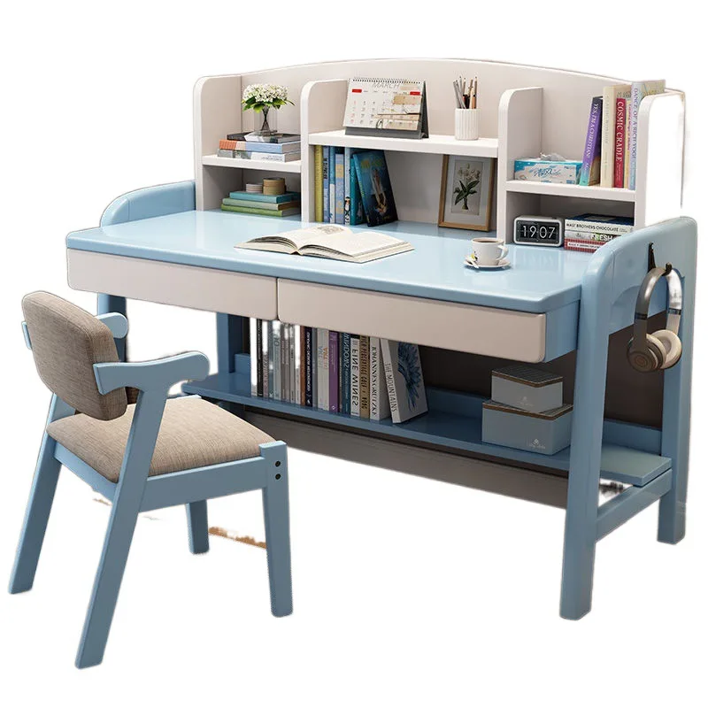 Solid wood desk with bookshelf integrated household primary and secondary school students writing study table simple modern lift
Solid wood desk with bookshelf integrated household primary and secondary school students writing study table simple modern lift