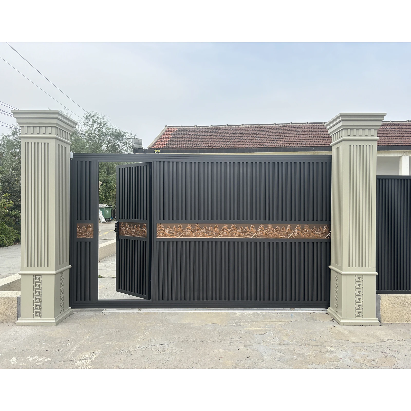 Electric Automatic Sliding Door & Gate Aluminum Alloy Postmodern Security Gate for Villa & Courtyard Outdoor Use
Electric Automatic Sliding Door & Gate Aluminum Alloy Postmodern Security Gate for Villa & Courtyard Outdoor Use
