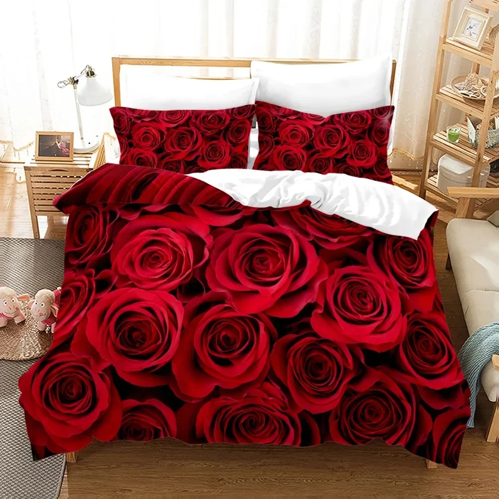 Rose Polyester Duvet Cover Set King Full Size Red Blossom Flowers 3D Printed Romantic for Girls Women Couple Lover Bedding Set
Rose Polyester Duvet Cover Set King Full Size Red Blossom Flowers 3D Printed Romantic for Girls Women Couple Lover Bedding Set