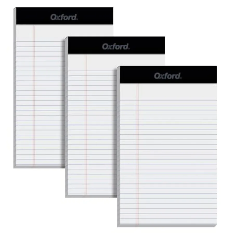 5 x 8 Inch Legal Pads, 3 Pack, Narrow Ruled on Both Sides, White Lined Paper, 50 Perforated Sheets Per Writing Pad, Proudly Mad
5 x 8 Inch Legal Pads, 3 Pack, Narrow Ruled on Both Sides, White Lined Paper, 50 Perforated Sheets Per Writing Pad, Proudly Mad