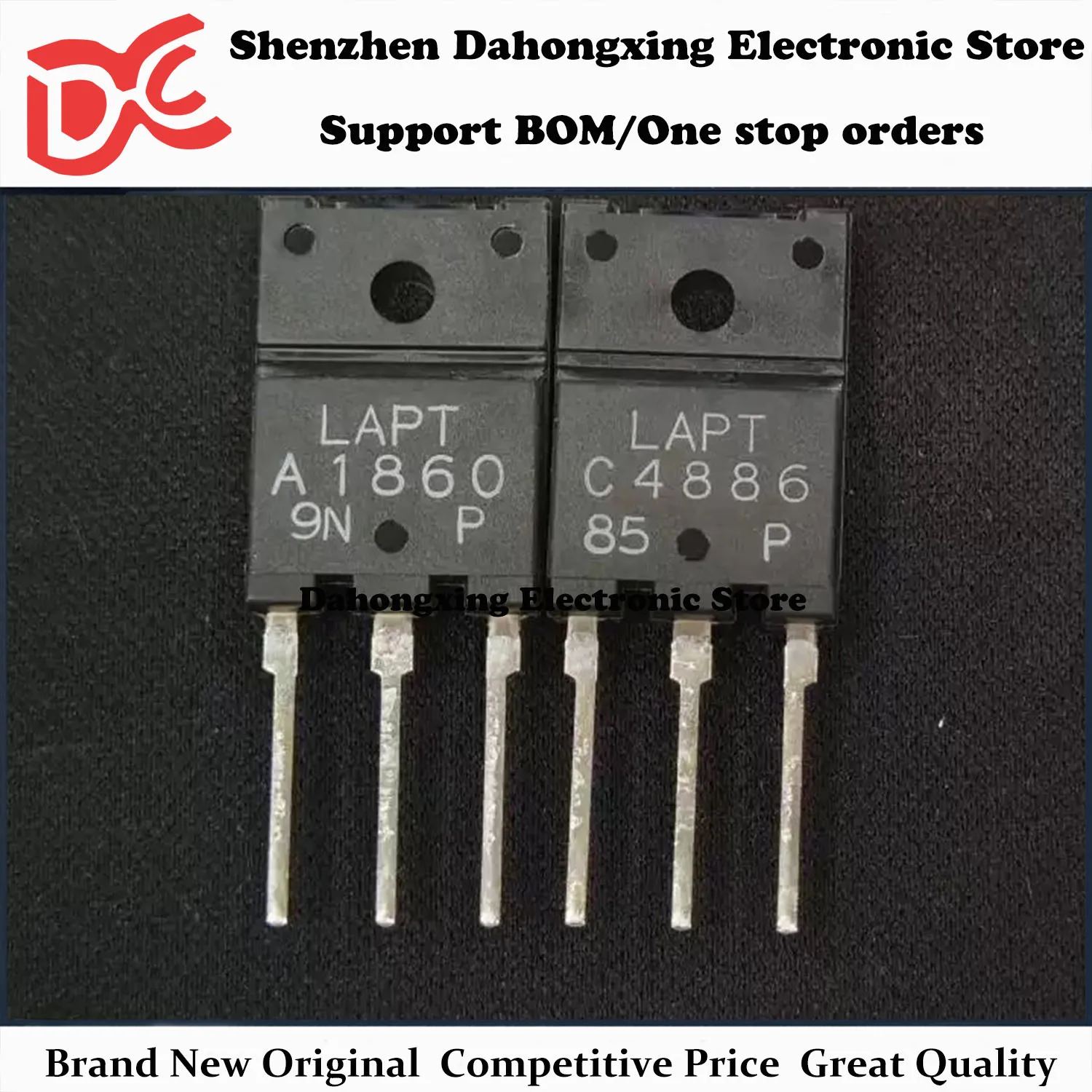 New Original 2Pairs 2SA1860 A1860 + 2SC4886 C4886 TO-3PF Audio Amplifier Transistor Electronic Components Great Quality
New Original 2Pairs 2SA1860 A1860 + 2SC4886 C4886 TO-3PF Audio Amplifier Transistor Electronic Components Great Quality