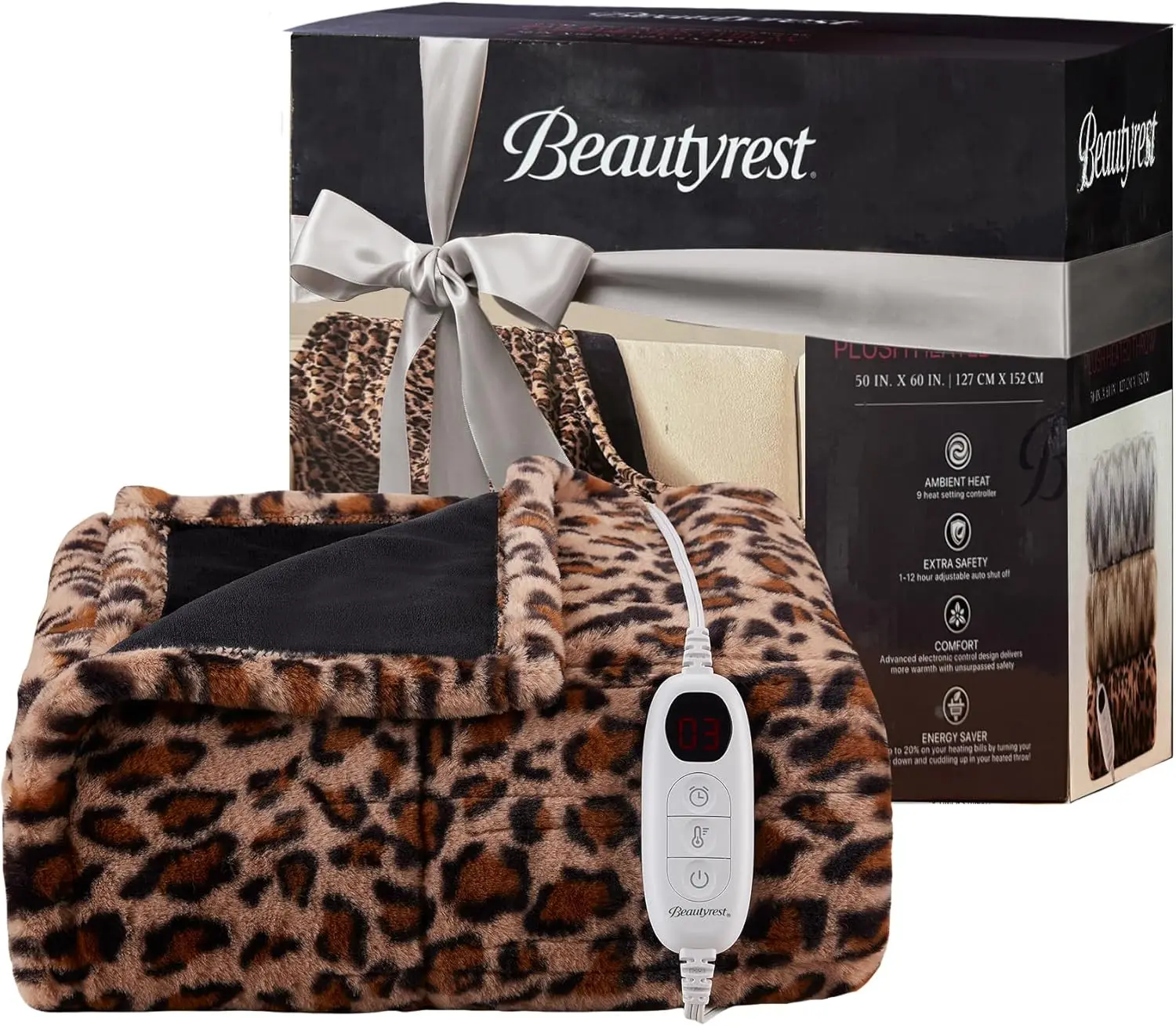 Electric Heated Throw Blanket with Auto Shut Off, Zero EMF, 3 Heat Settings, Machine Washable, Leopard Print 50x60
Electric Heated Throw Blanket with Auto Shut Off, Zero EMF, 3 Heat Settings, Machine Washable, Leopard Print 50x60