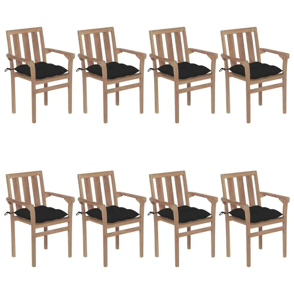 Teak Wood Stackable Patio Chairs with Cushions Set of 8 Outdoor Dining Furniture
Teak Wood Stackable Patio Chairs with Cushions Set of 8 Outdoor Dining Furniture