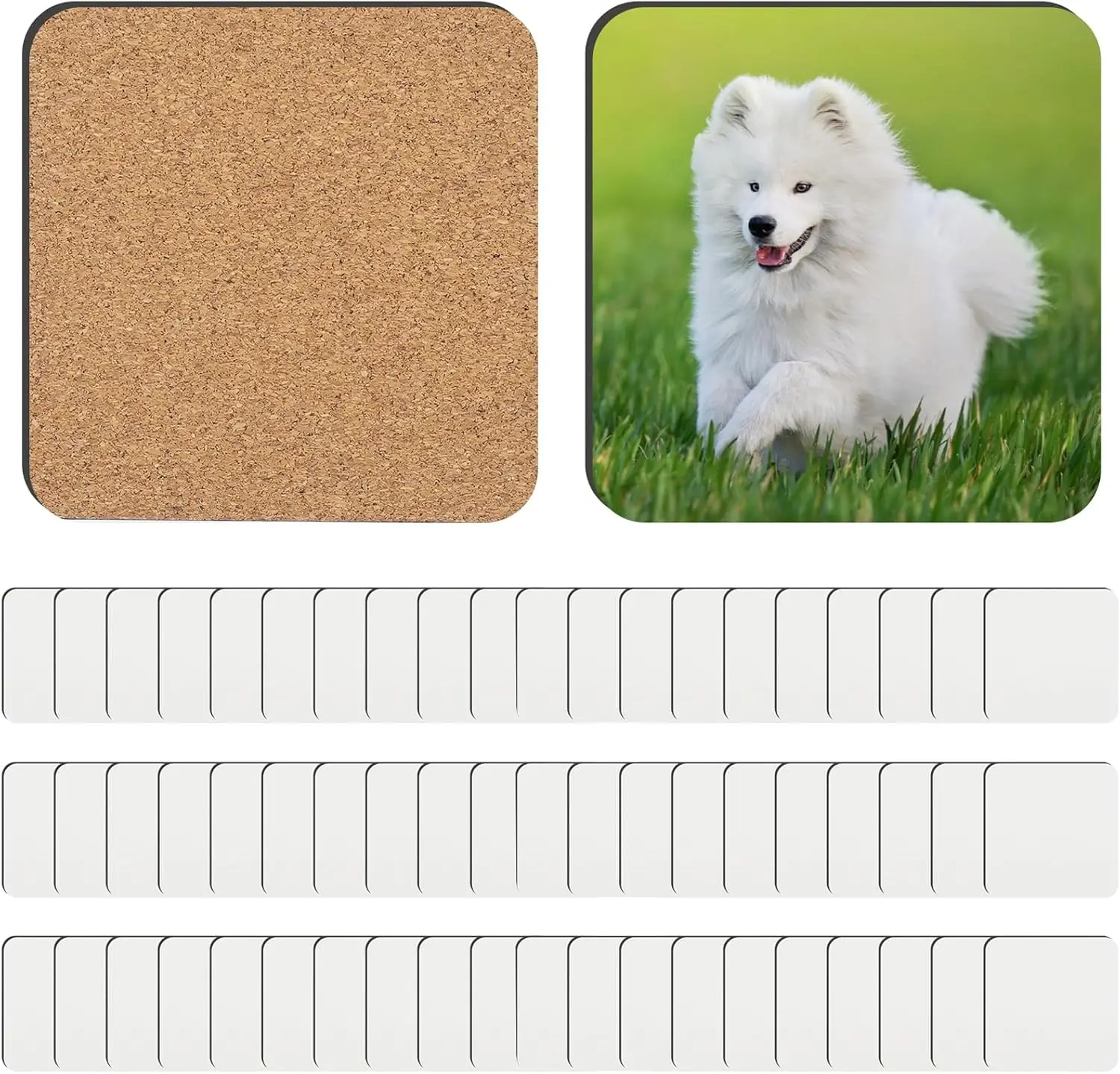 60 PCS Sublimation Coasters Blanks with Cork Back, 3.93x3.93 Inch Wood Hardboard DIY Crafts for Christmas
60 PCS Sublimation Coasters Blanks with Cork Back, 3.93x3.93 Inch Wood Hardboard DIY Crafts for Christmas