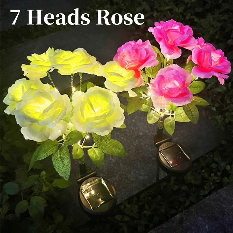 7-Head Solar-Powered LED Rose Lights Flower Garden Decor Outdoor Pathways Landscaping Light Lawn Decorative Atmosphere Lights
7-Head Solar-Powered LED Rose Lights Flower Garden Decor Outdoor Pathways Landscaping Light Lawn Decorative Atmosphere Lights