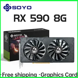 SOYO NEW AMD RX 590 8GB Placa De Video Gaming Graphics Card GDDR5 256Bit PCI Express 3.0 ×16 8Pin Radeon GPU rx590 Series SOYO NEW AMD RX 590 8GB Placa De Video Gaming Graphics Card GDDR5 256Bit PCI Express 3.0 ×16 8Pin Radeon GPU rx590 Series