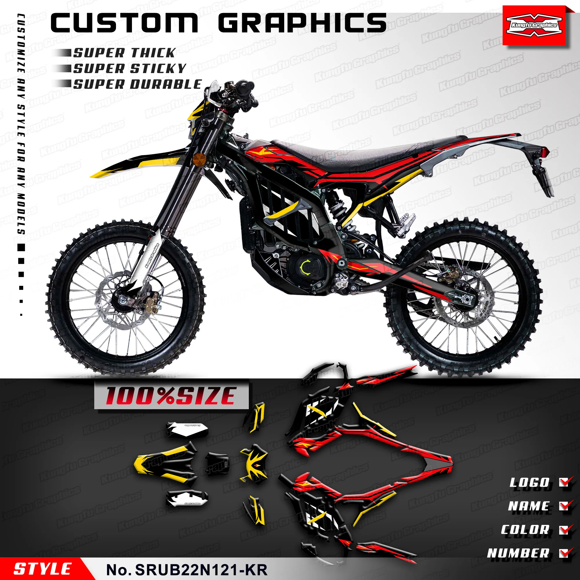 KUNGFU GRAPHICS MX Stickers Enduro Decals Stickers for Ultra Bee Dirt eBike Ultra Bee R Durable Vinyl, Shield
KUNGFU GRAPHICS MX Stickers Enduro Decals Stickers for Ultra Bee Dirt eBike Ultra Bee R Durable Vinyl, Shield
