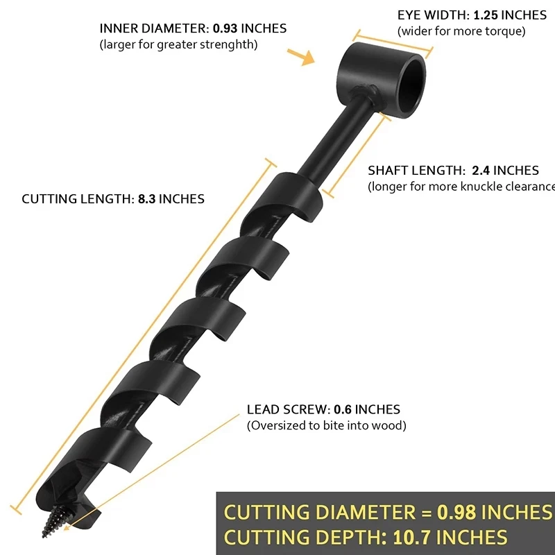 TENG MILE 1” X 12” Scotch Eye Wood Auger Drill Bit Hand for Bushcraft Backpack and Camping
TENG MILE 1” X 12” Scotch Eye Wood Auger Drill Bit Hand for Bushcraft Backpack and Camping